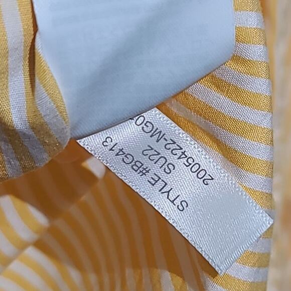 J. Crew Yellow Stripe 2-Ply Classic Button Shirt Size Large Tall NWT - Picture 5 of 6